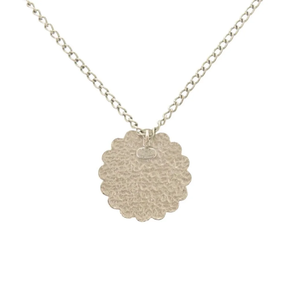 CHANEL Silver Logo Necklace